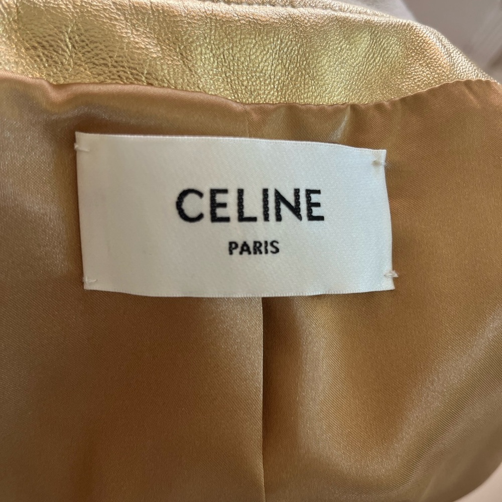 Celine Shimmering Gold Bomber Jacket - Picture 8 of 11